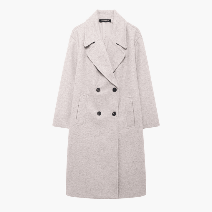 AVA | Long Wool-Blend Winter Coat - Elegant Outerwear for Women