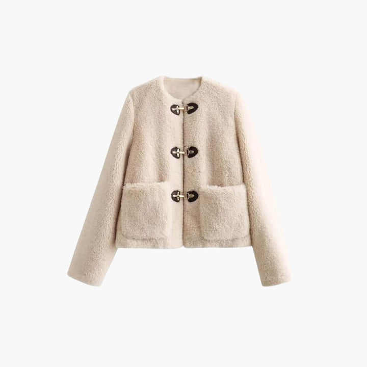 WENDY | Faux Shearling Teddy Coat – Women's Toggle Winter Jacket