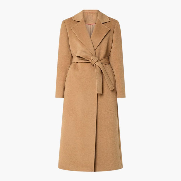 PRISCILLA | Womens Long Winter Overcoat - Belted Trench Coat Style