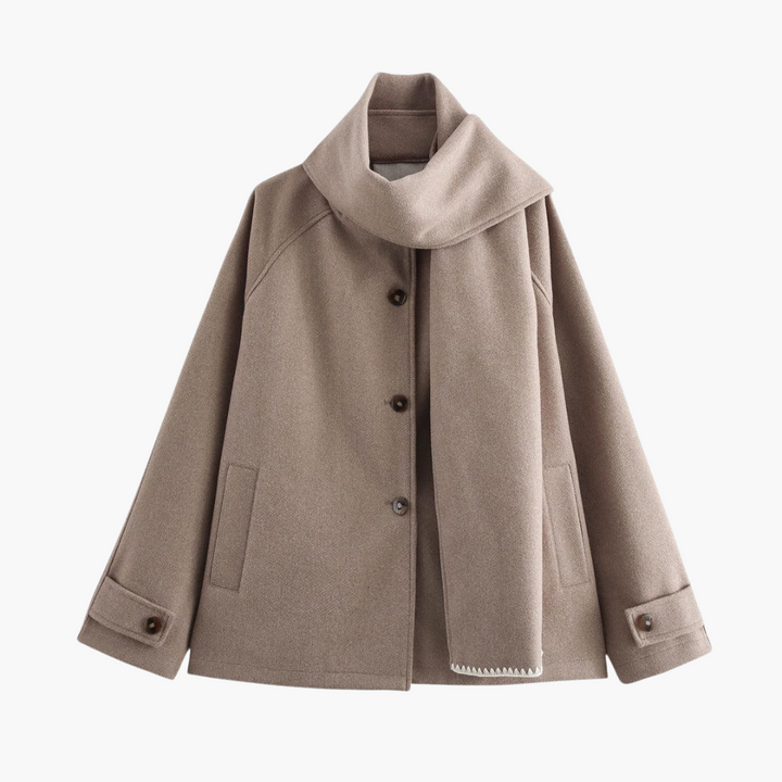 JASMINE | Chic Scarf Collar Coat – Stylish Winter Outerwear for Women