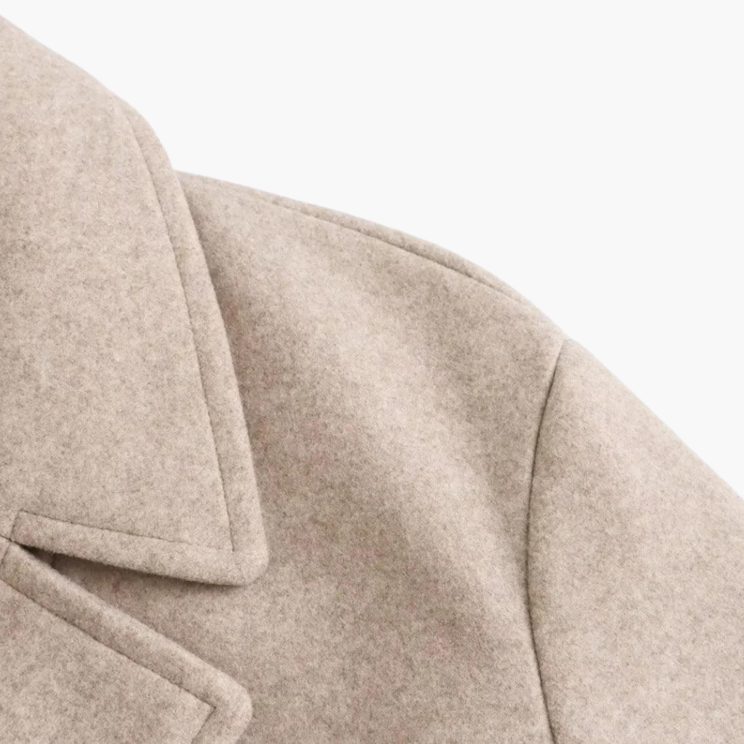 AVA | Long Wool-Blend Winter Coat - Elegant Outerwear for Women