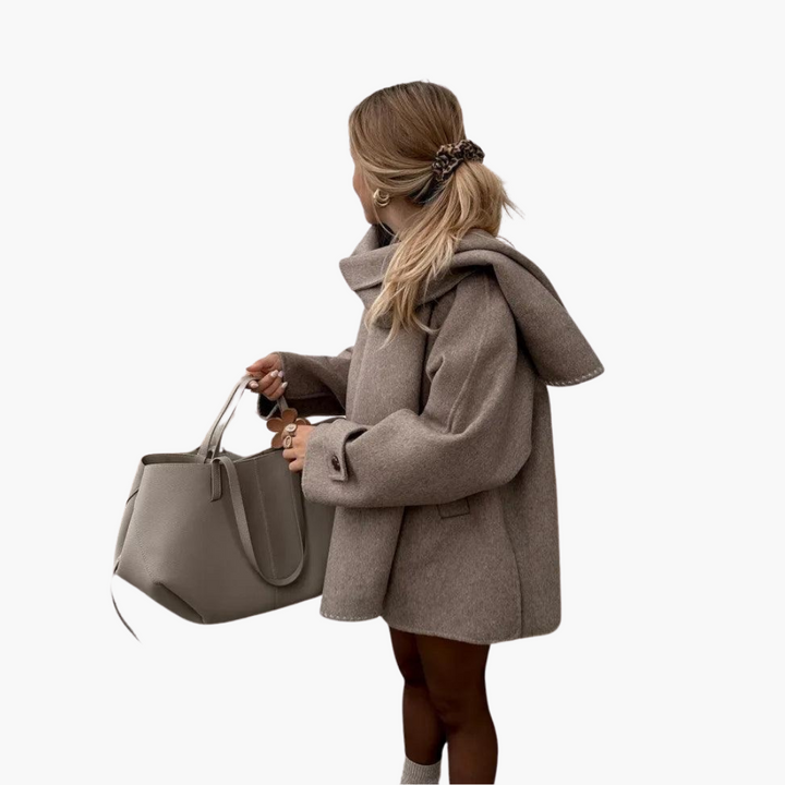 JASMINE | Chic Scarf Collar Coat – Stylish Winter Outerwear for Women