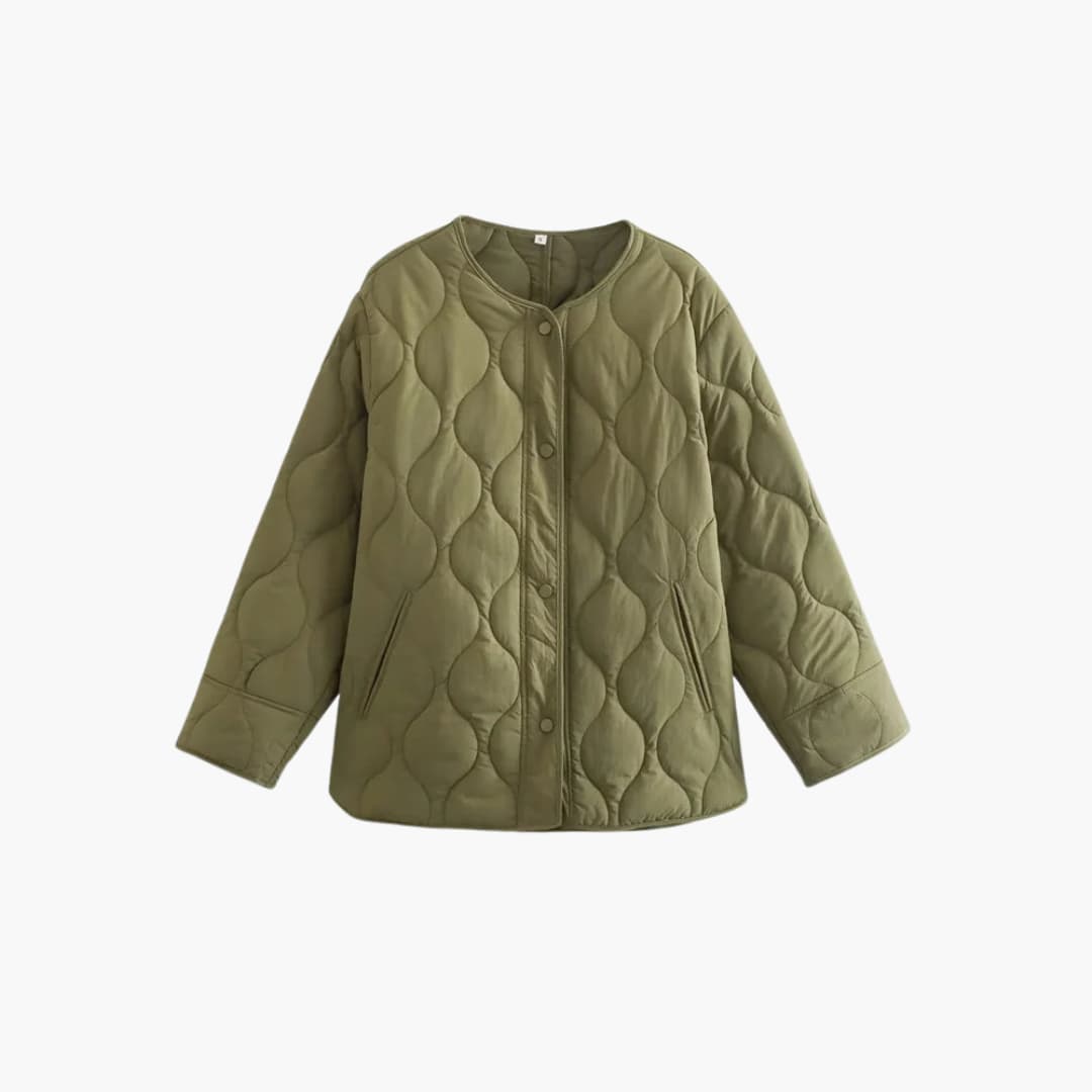 THEA | Women's Quilted Puffer Jacket with Snap Closure for Winter