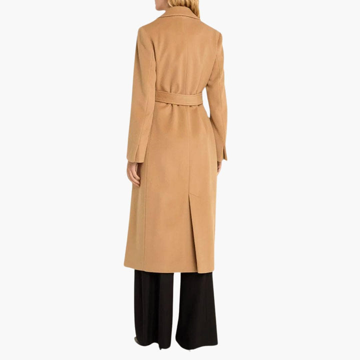 PRISCILLA | Womens Long Winter Overcoat - Belted Trench Coat Style