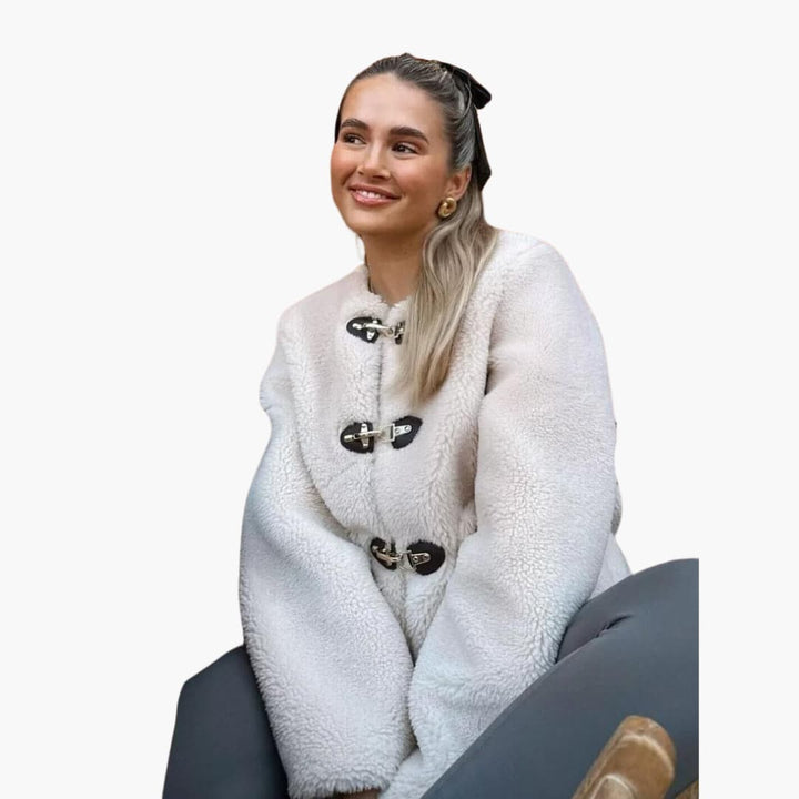WENDY | Faux Shearling Teddy Coat – Women's Toggle Winter Jacket