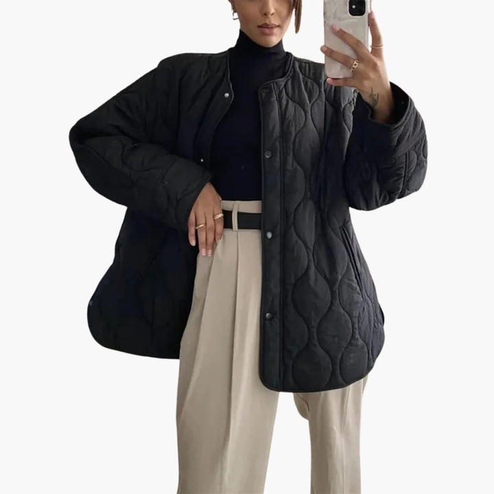 THEA | Women's Quilted Puffer Jacket with Snap Closure for Winter