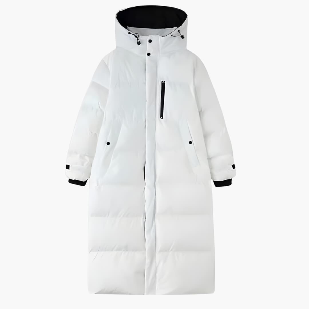 ERICA | Women's Hooded Long Winter Puffer Jacket with Zippered Pockets