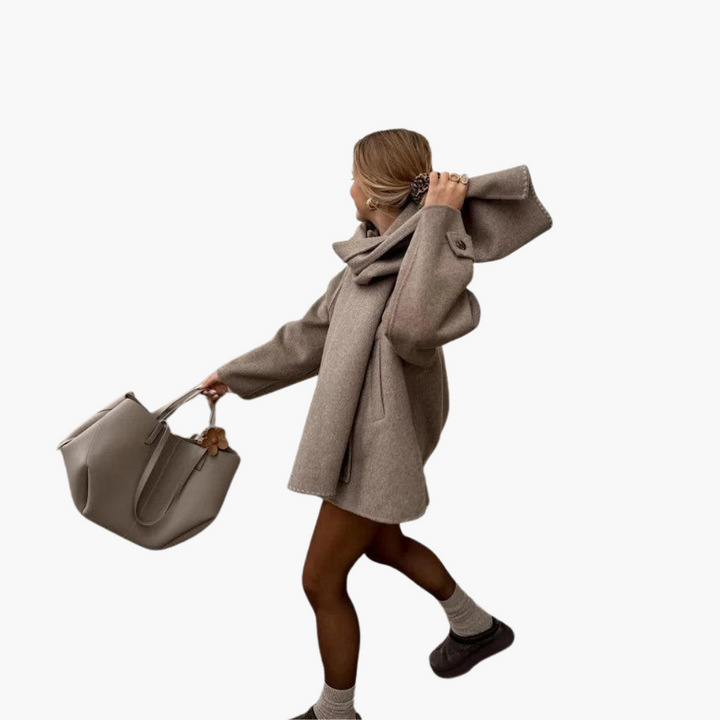 JASMINE | Chic Scarf Collar Coat – Stylish Winter Outerwear for Women
