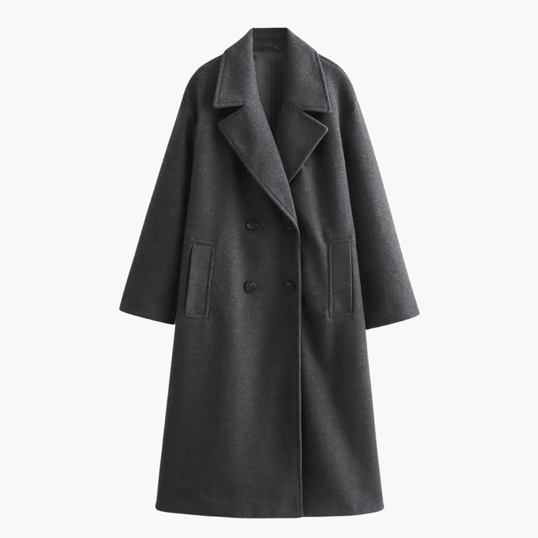 AVA | Long Wool-Blend Winter Coat - Elegant Outerwear for Women