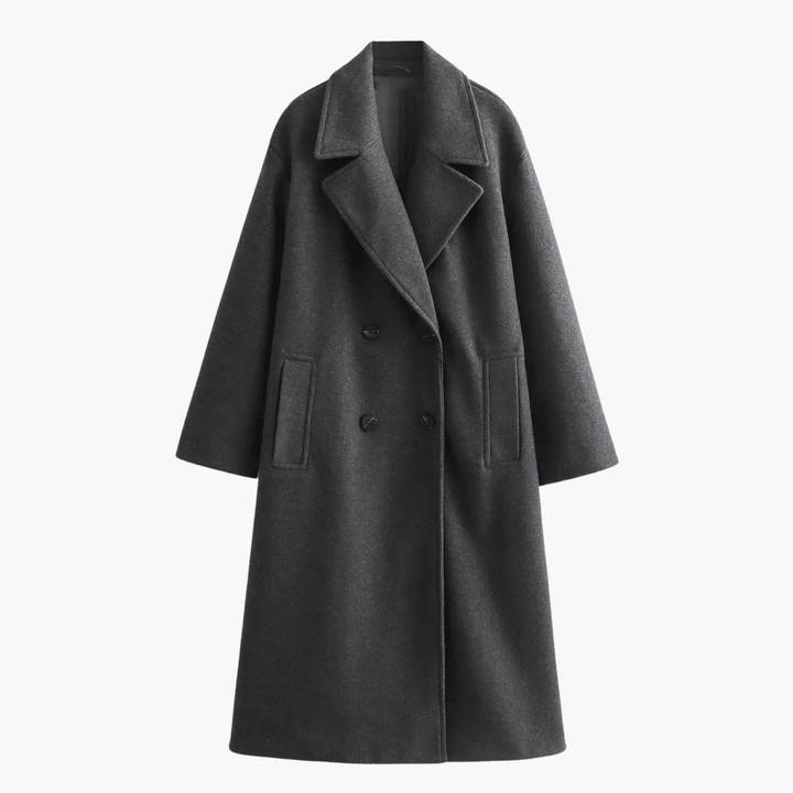 AVA | Long Wool-Blend Winter Coat - Elegant Outerwear for Women