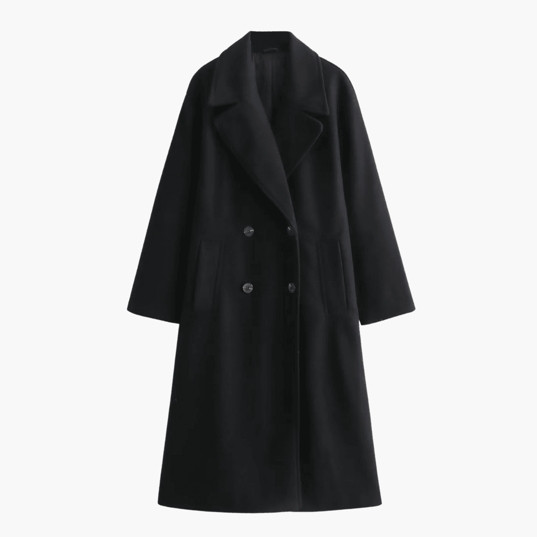 AVA | Long Wool-Blend Winter Coat - Elegant Outerwear for Women
