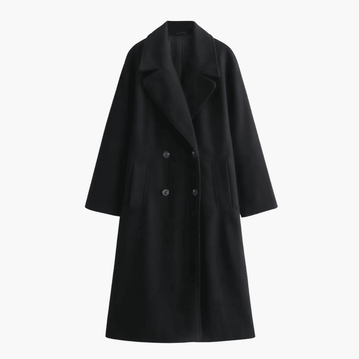 AVA | Long Wool-Blend Winter Coat - Elegant Outerwear for Women