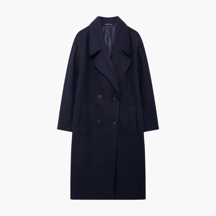 AVA | Long Wool-Blend Winter Coat - Elegant Outerwear for Women