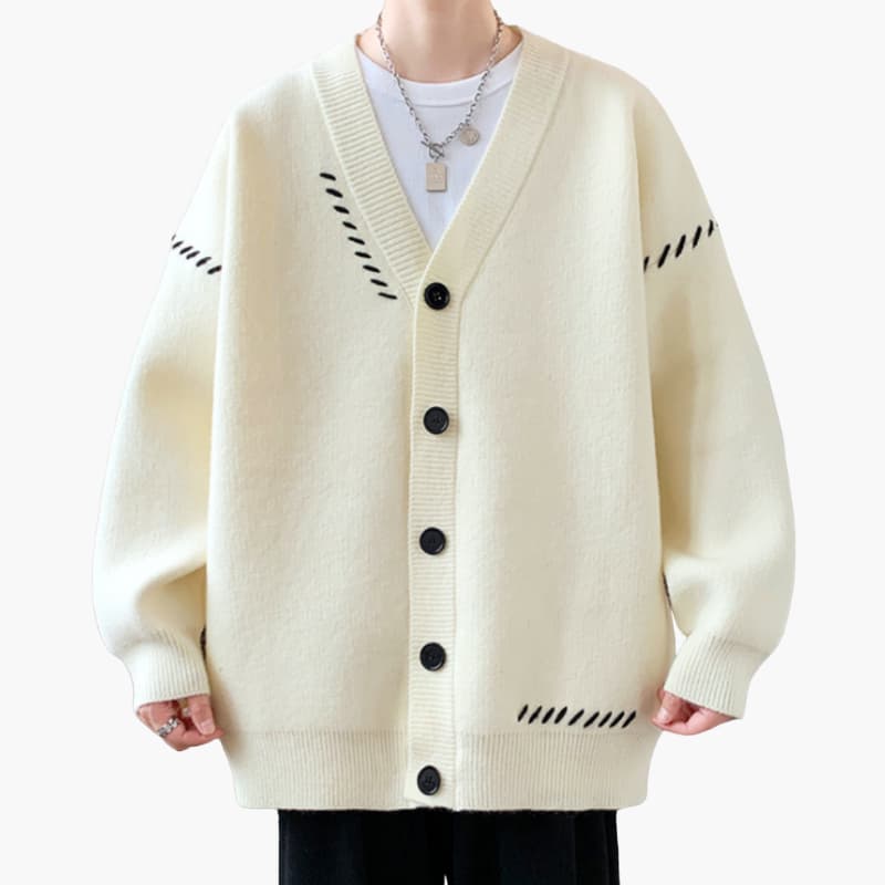 Men’s Button Up Knitted Cardigan with V-Neck