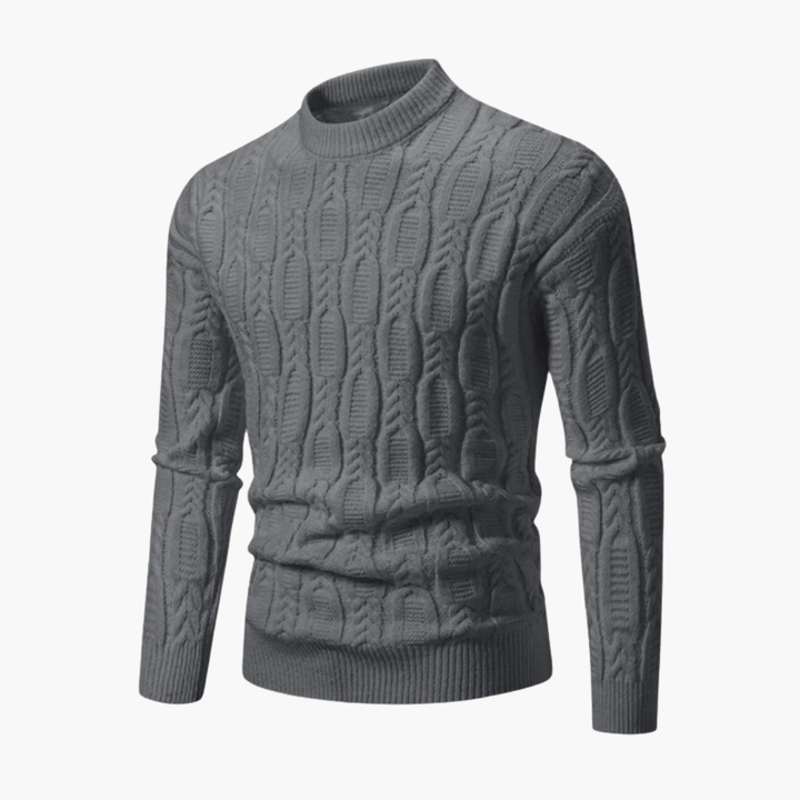 Men’s Cable Knit Sweater with Crew Neck