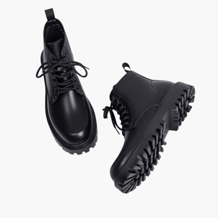 Men’s Lace-Up Combat Boots with Chunky Sole