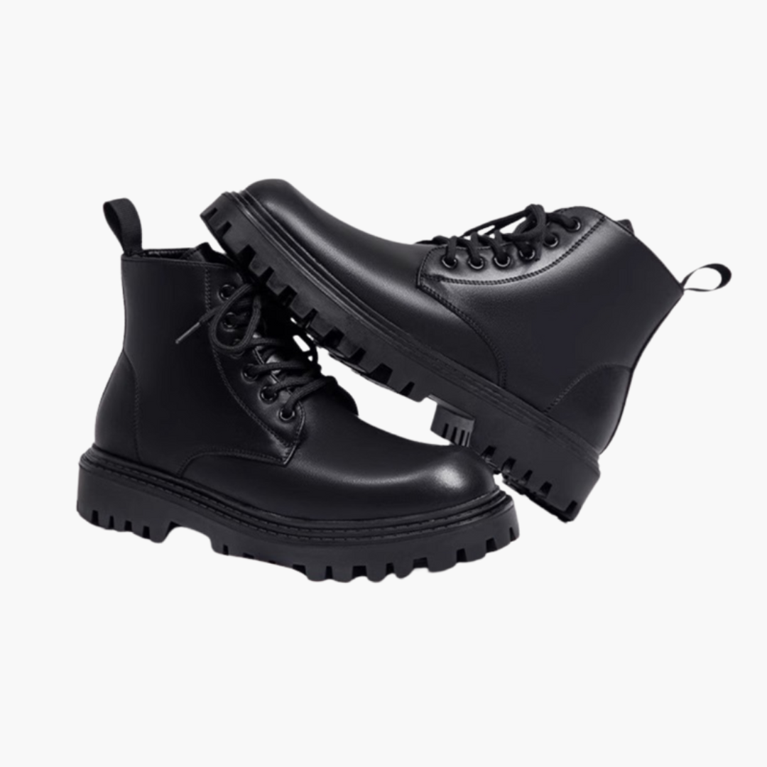 Men’s Lace-Up Combat Boots with Chunky Sole