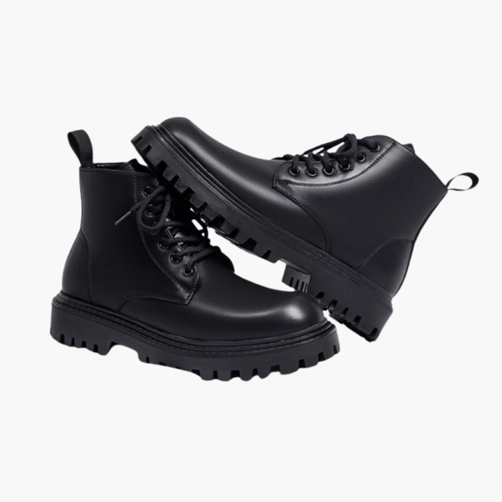 Men’s Lace-Up Combat Boots with Chunky Sole