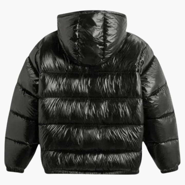 Men’s Quilted Jacket with Hood and Front Zip