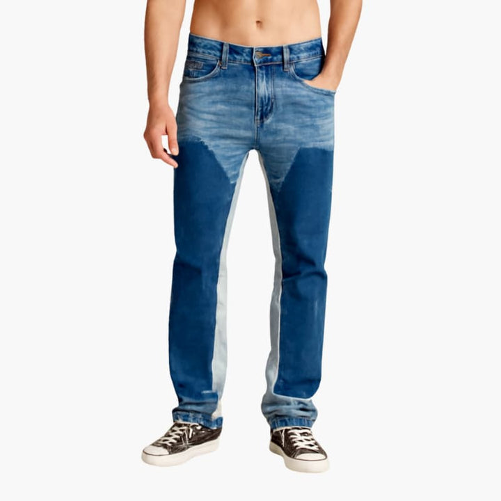 Men’s Stacked Jeans with Extended Inseam and Five Pockets