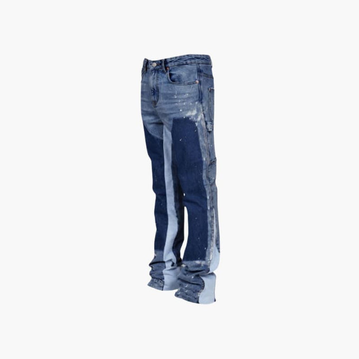 Men’s Stacked Jeans with Extended Inseam and Five Pockets