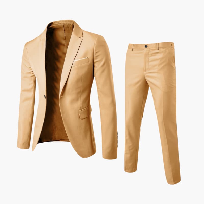 Men’s Two-Piece Suit with Blazer and Straight-Leg Trousers