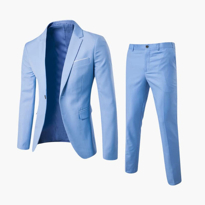 Men’s Two-Piece Suit with Blazer and Straight-Leg Trousers