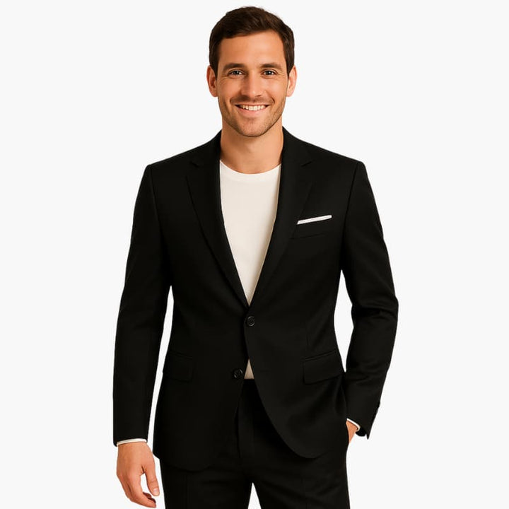Men’s Two-Piece Suit with Blazer and Straight-Leg Trousers