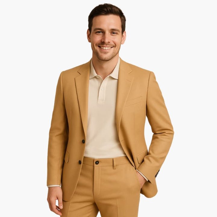 Men’s Two-Piece Suit with Blazer and Straight-Leg Trousers