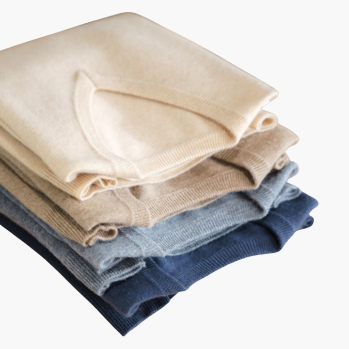 Men’s V-Neck Sweater with Shirt Collar