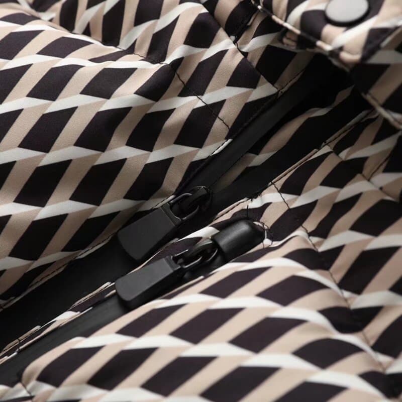 Women’s Belted Down Puffer Jacket with Hood and Front Zip Closure