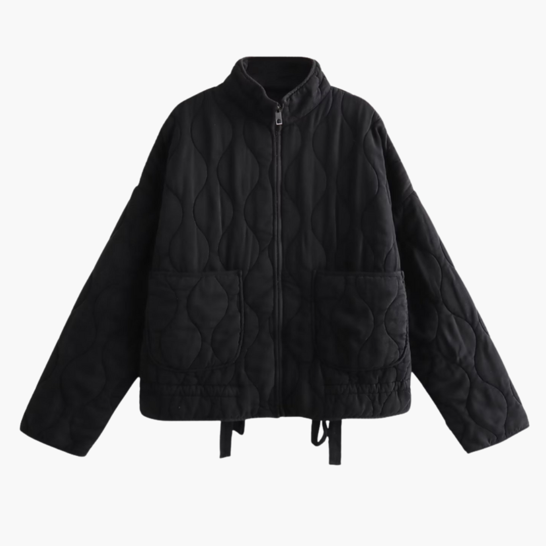 Women’s Quilted Jacket with Front Zip Fastening and Long Sleeves