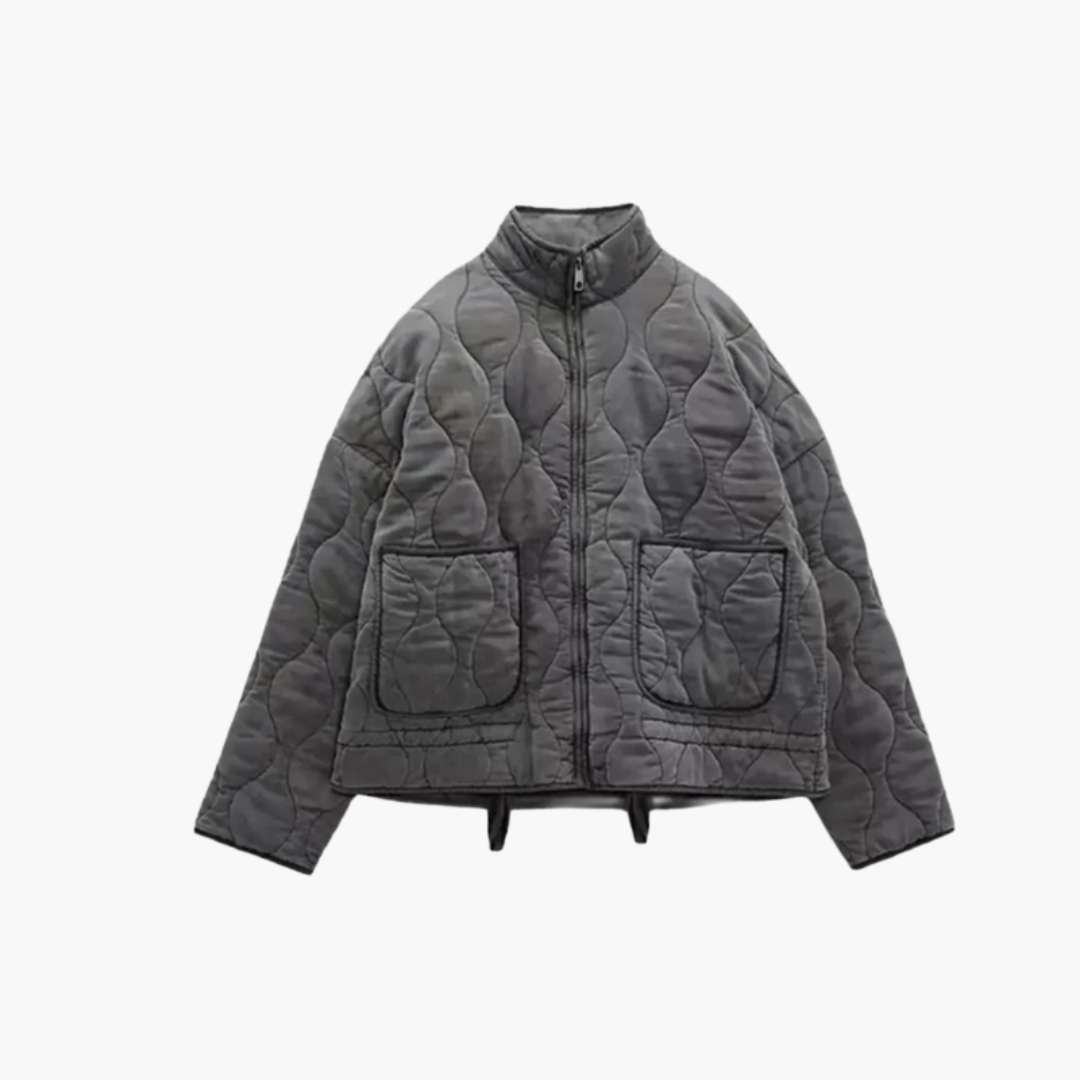 Women’s Quilted Jacket with Front Zip Fastening and Long Sleeves