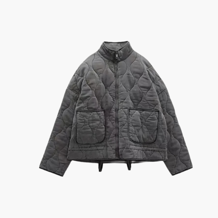 Women’s Quilted Jacket with Front Zip Fastening and Long Sleeves