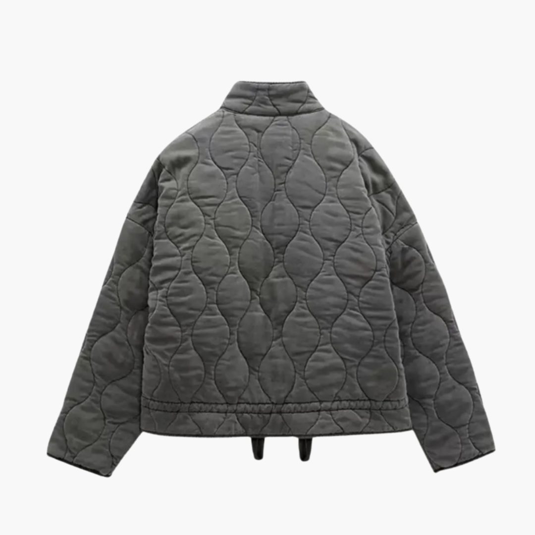 Women’s Quilted Jacket with Front Zip Fastening and Long Sleeves