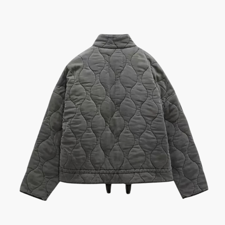 Women’s Quilted Jacket with Front Zip Fastening and Long Sleeves