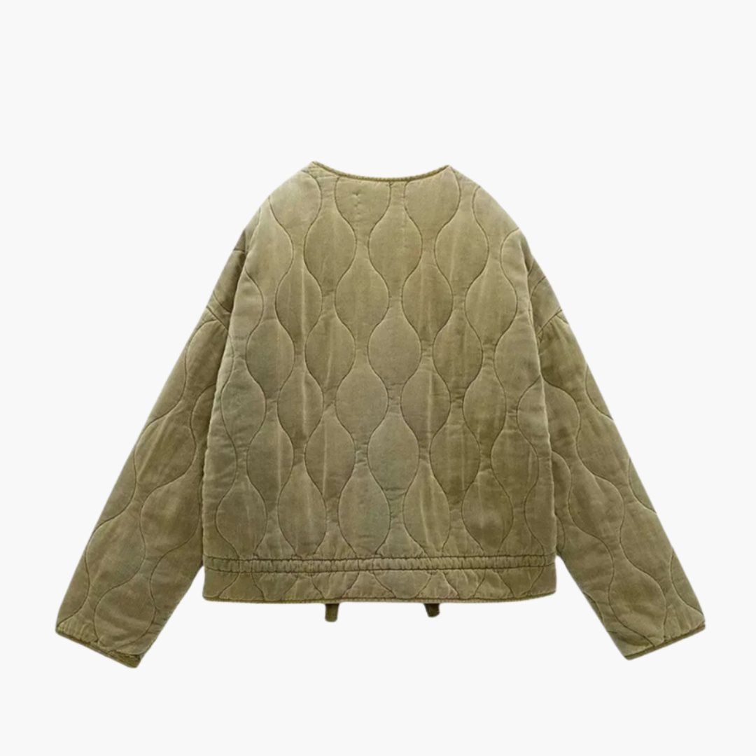 Women’s Quilted Jacket with Front Zip Fastening and Long Sleeves