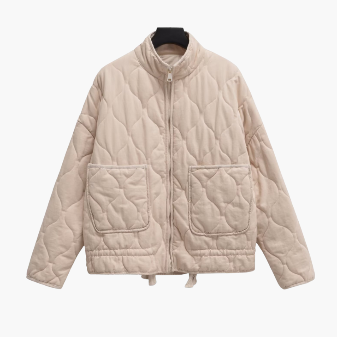 Women’s Quilted Jacket with Front Zip Fastening and Long Sleeves