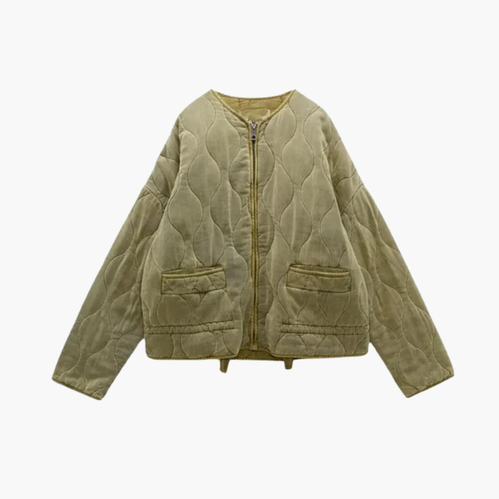 Women’s Quilted Jacket with Front Zip Fastening and Long Sleeves