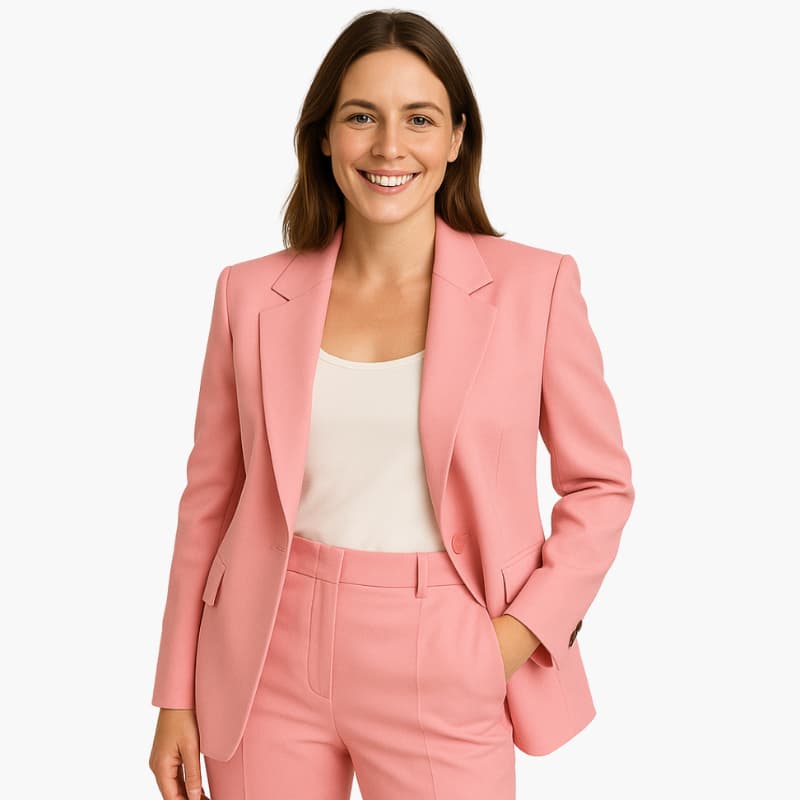 Women’s Two-Piece Suit with Blazer and Straight-Leg Trousers