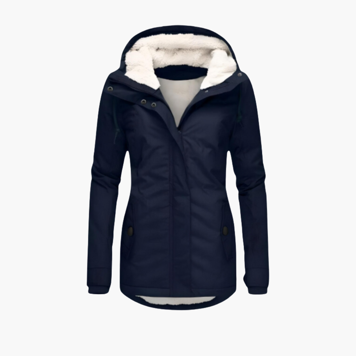Women’s Winter Jacket with Faux Fur Lining Hooded Coat for Cold Weather